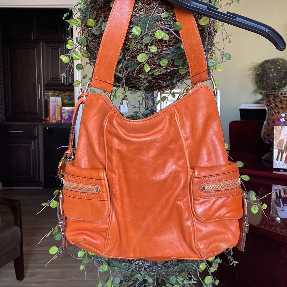 👜MICHAEL KORS Leather Collection - Burnt Orange Shoulder Bag - Picture 7 of 13